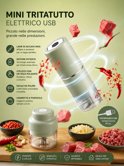 Peakline™ TritaChef Pro – Tritatutto Elettrico USB 250ML