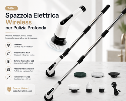 Peakline™ CleanCasa Pro – Spazzola Elettrica 7 in 1
