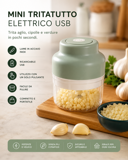 Peakline™ TritaChef Pro – Tritatutto Elettrico USB 250ML