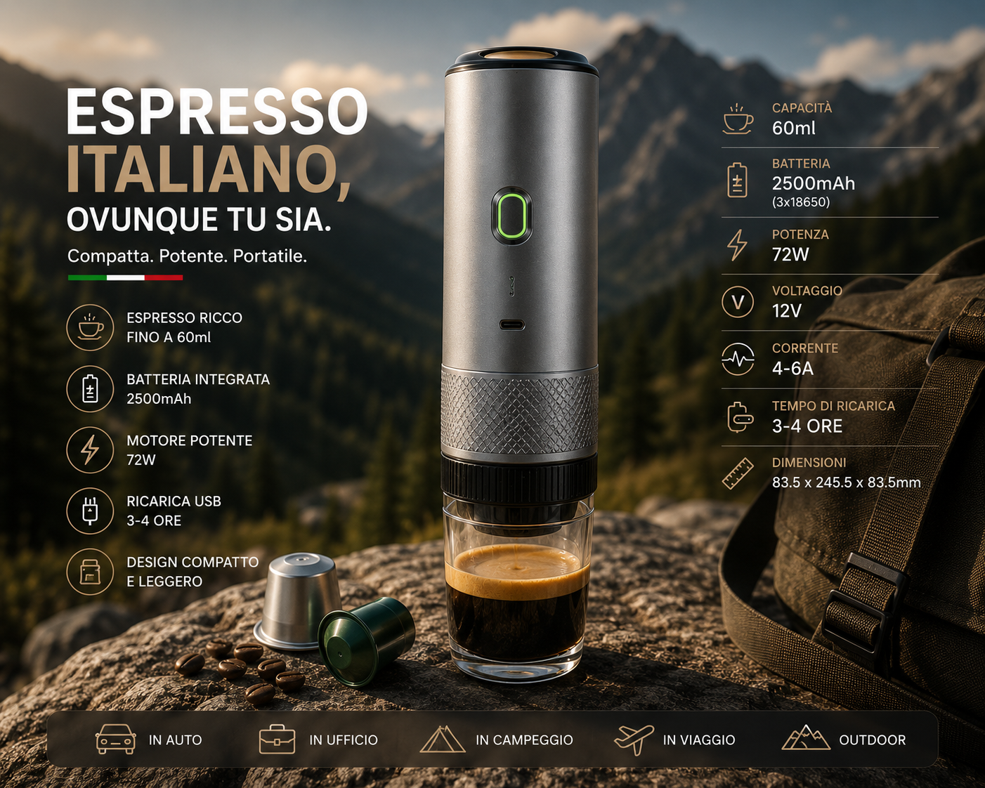 Peakline™ Macchina Espresso Portatile Premium USB