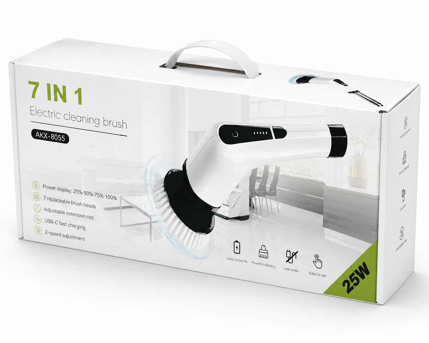 Peakline™ CleanCasa Pro – Spazzola Elettrica 7 in 1