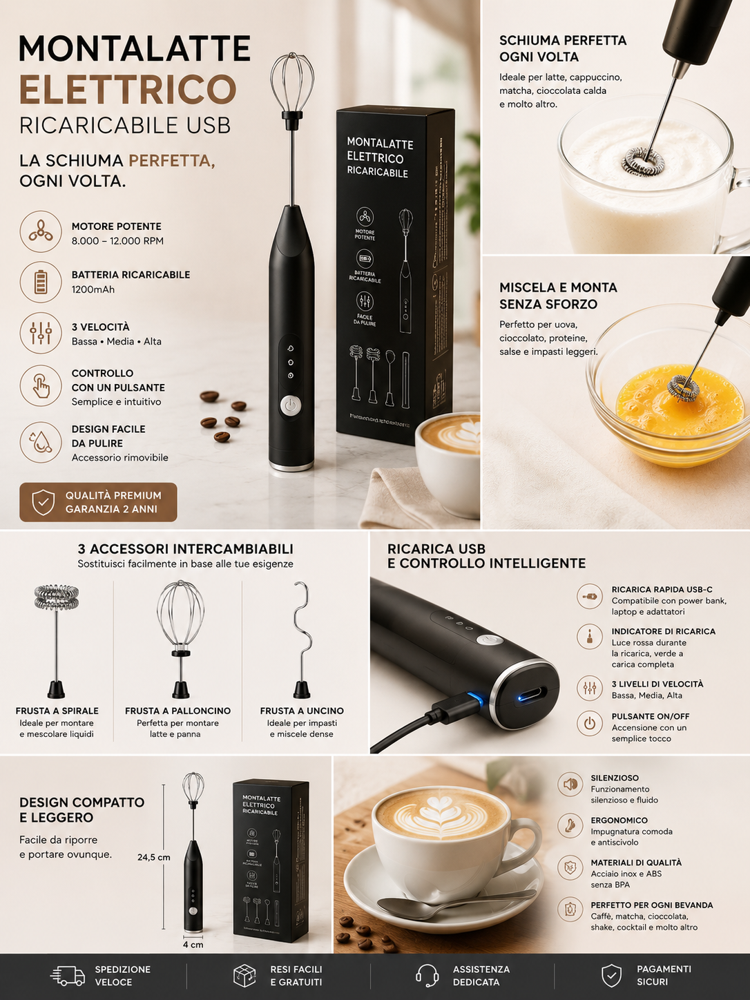 Peak Line™ Montalatte Elettrico Premium
