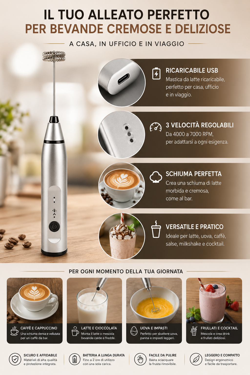 Peak Line™ Montalatte Elettrico Premium