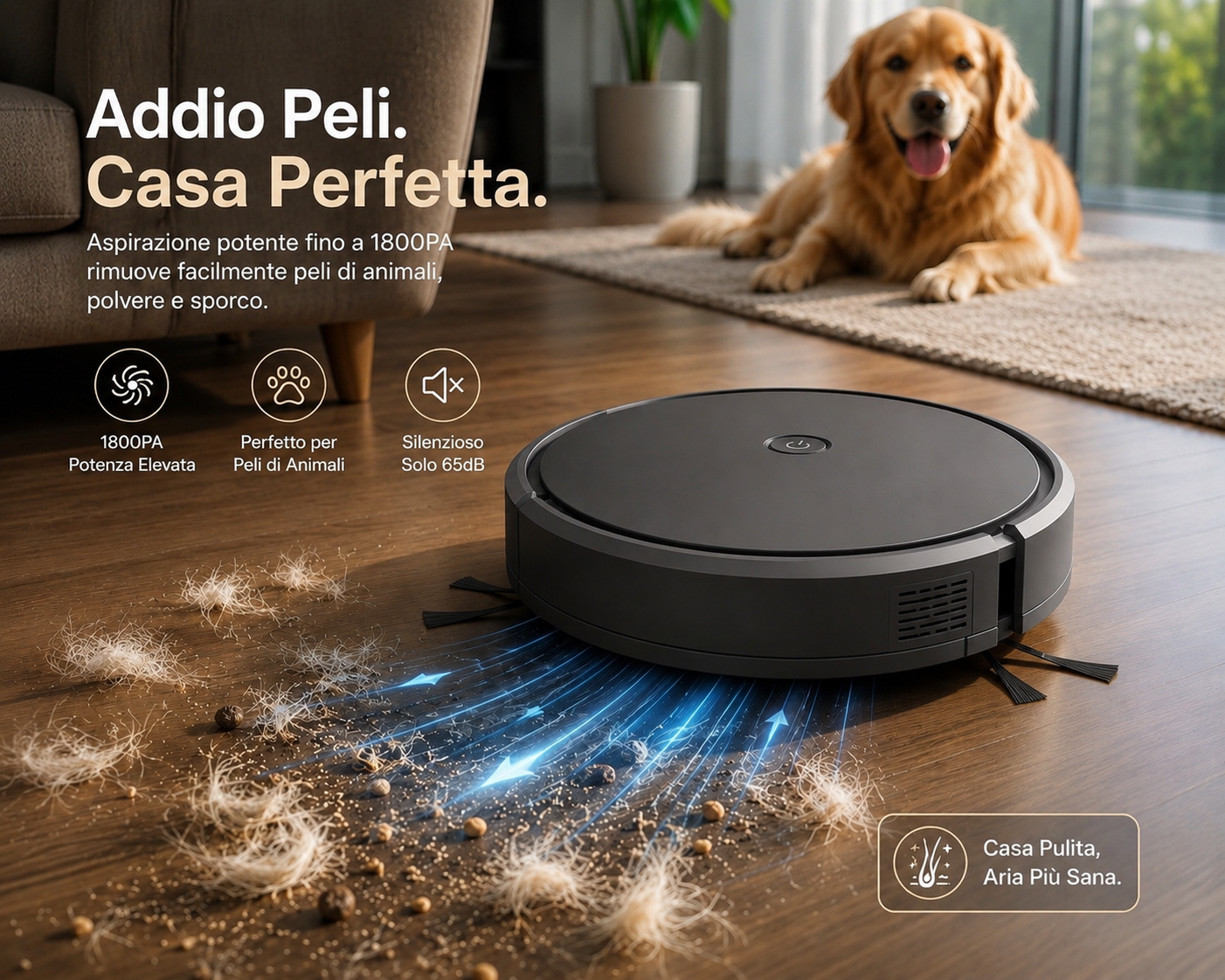 Peakline™ Robot Aspirapolvere Smart Ultra Slim 3 in 1