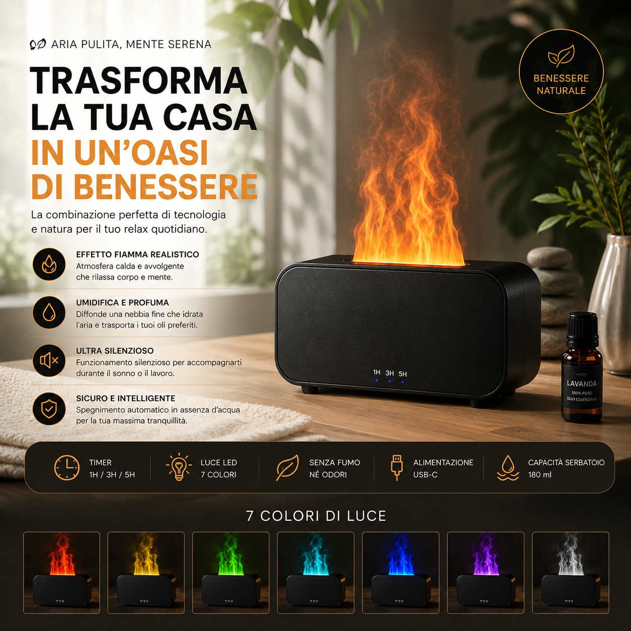 Peakline™ ZenFlame – Diffusore di Benessere